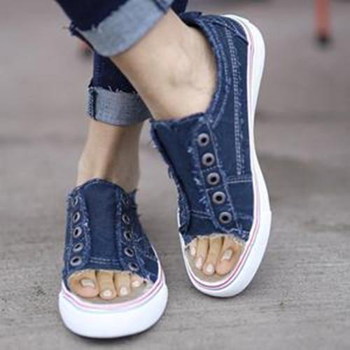 Sports Distressed Canvas Summer Rivet Sneakers
