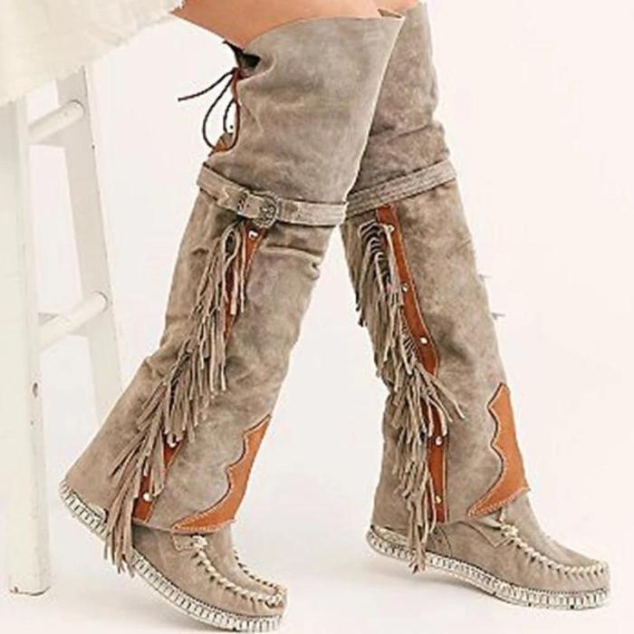 Flat Heel PU Winter Boots