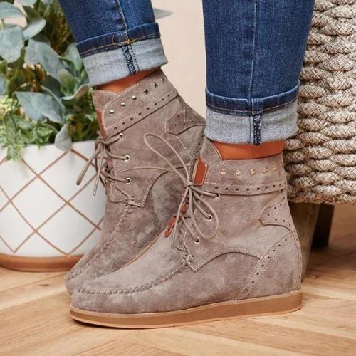 Suede Lace Up Booties
