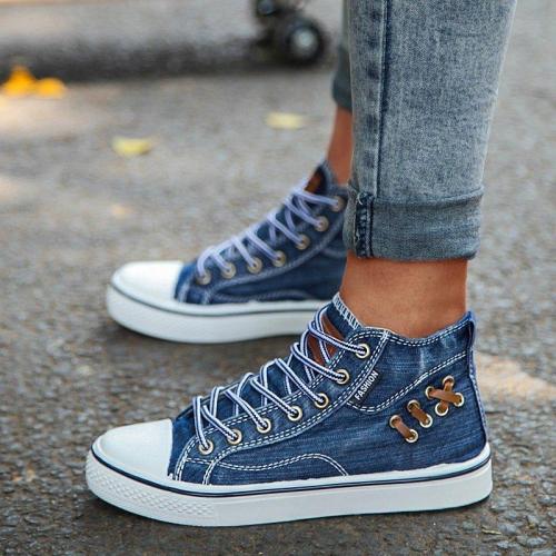 High Top Canvas Denim Shoes Sneakers