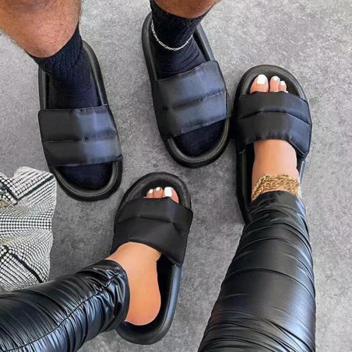 Women Casual Comfy Daily Pu Slip On Flat Slippers