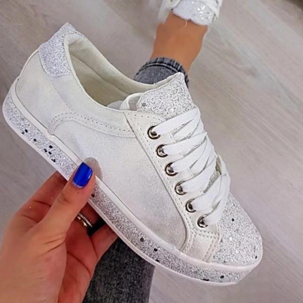 Womens Fashion Colorful Sequins Sneaker