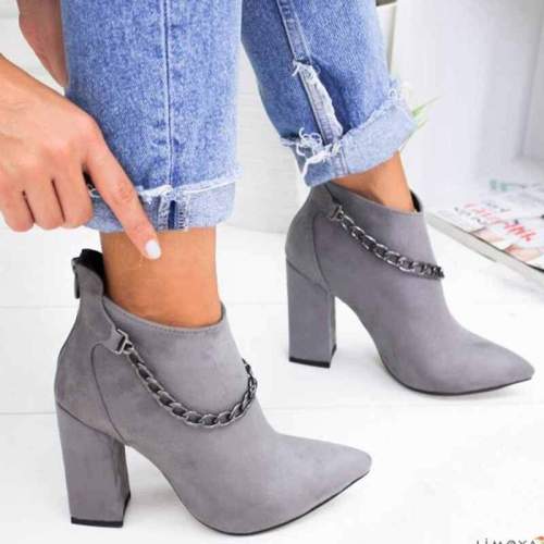 Lady Chunky Faxu Suede Boots