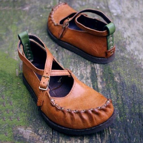 Vintage Casual Round Head Flats