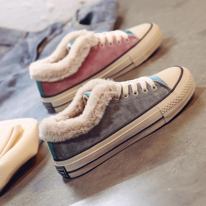 Women's Casual Flat Heel Colorful Canvas Sneaker Shoes