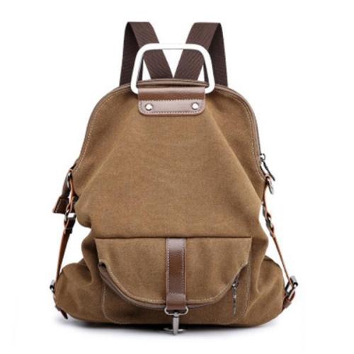 Casual Canvas Multipurpose Multi-pockets Backpack Crossbody Bag