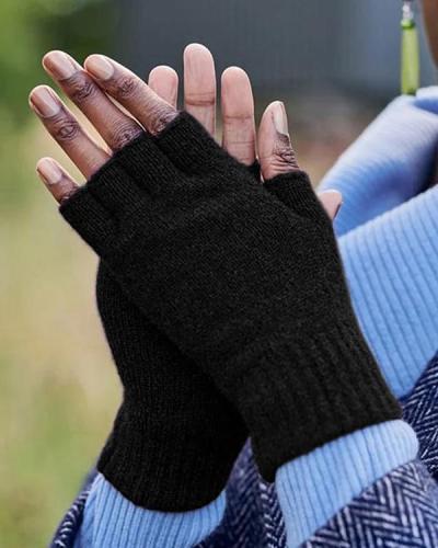 Vintage Statement Plain Fingerless Casual Gloves