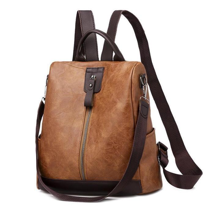 Women's simple and versatile large-capacity backpack