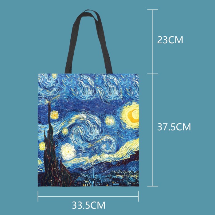 Van Gogh starry sky canvas tote bag