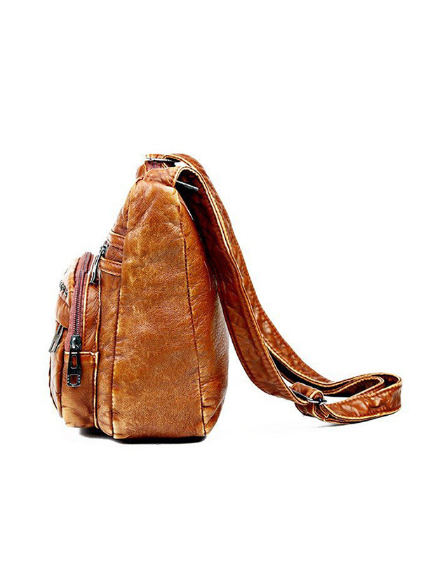 Vintage Studded Washed Leather Bag