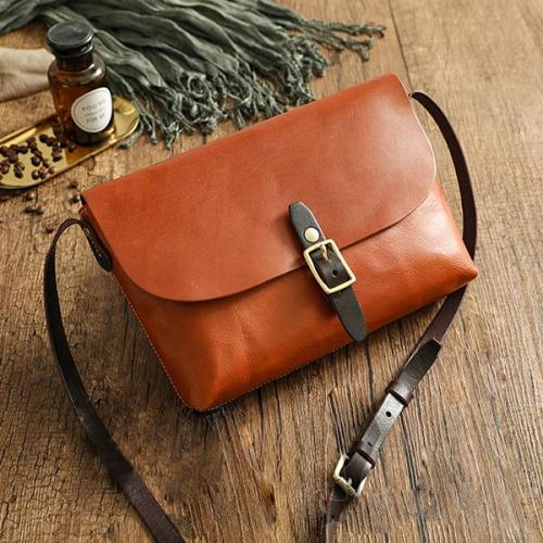 The First Layer Of Leather Handmade Handbags Retro Messenger Bag
