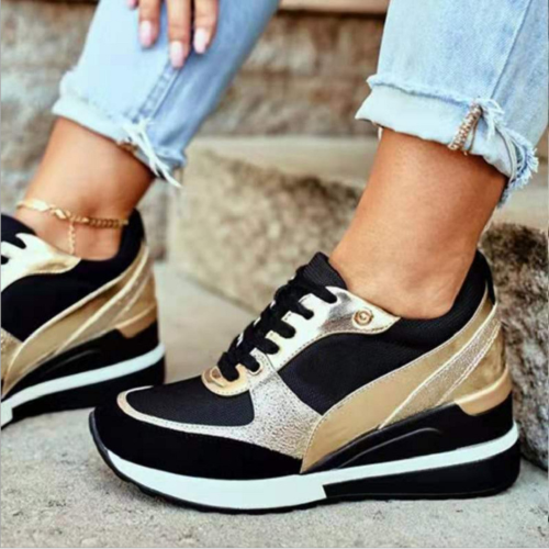 Colorblock Round Toe Low-Top Sneakers