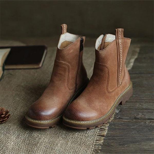 Women Casual Flat Heel Martin Ankle Boots