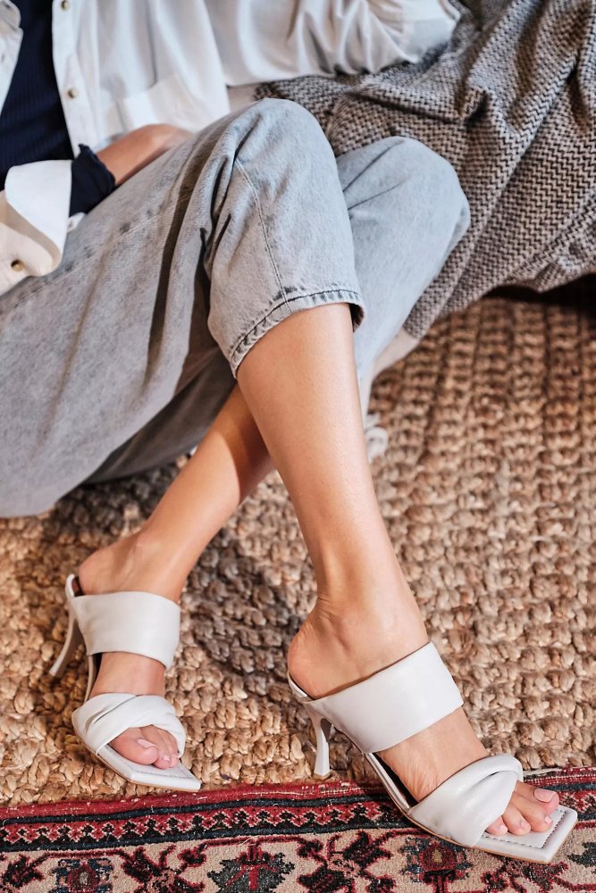 Gorgeous Spanish-made Natasha Puffy Mule Heels Sandals