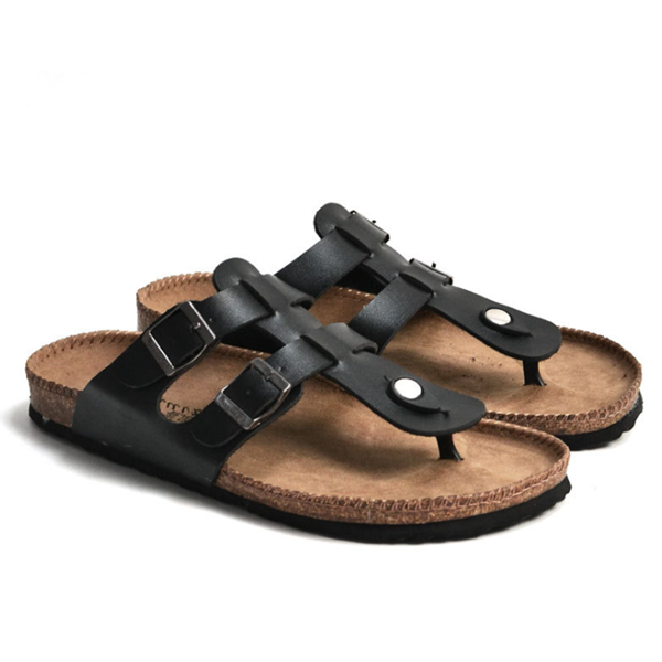 Men's Leather Midsole Cork Sandals