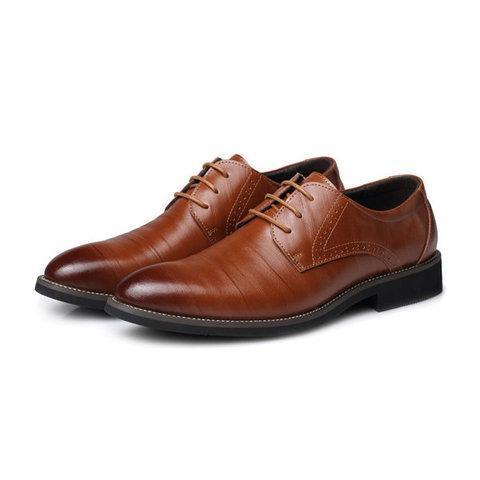 Men Color Match Formal Business Lace Up Shoes