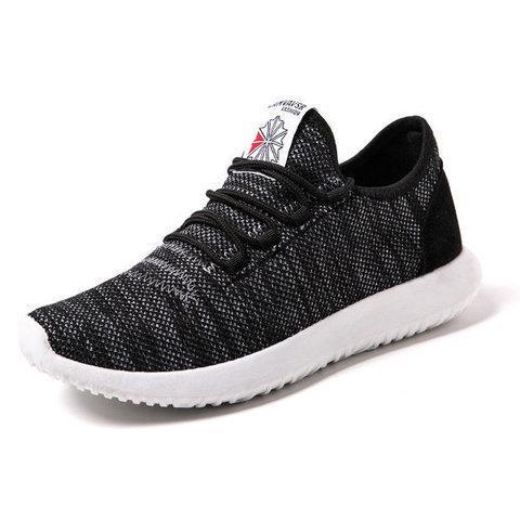 Breathable Lace-up Sport Shoes Casual Mesh Fabric Sneakers