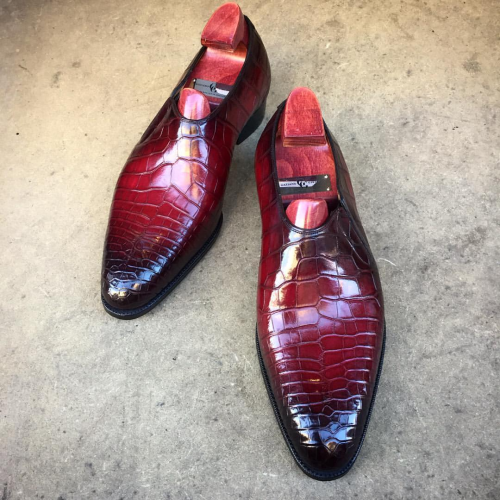 Handmade Men’s Leather Bowknot Slip-On Shoes