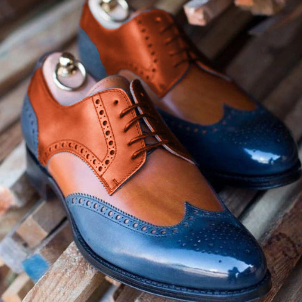 Handmade Men Multi Colors Brogues Toe Wing Tip Oxford Leather Shoes