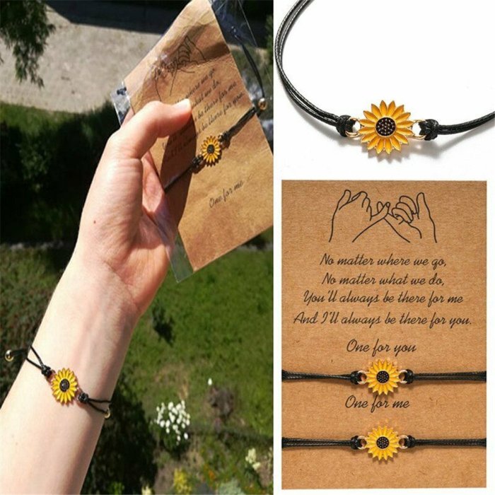 Sunflower Sun Flower Daisy Braided Bracelet