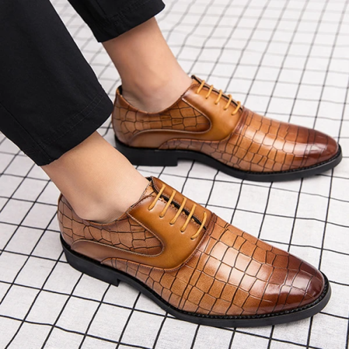 Men'S Fashion Crocodile Leather Shoes