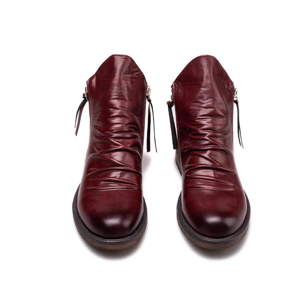 Men's Boots with Double Side Zip and Anti-Skid Tassels