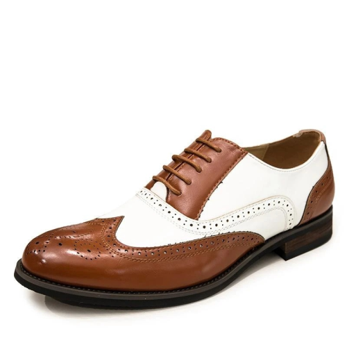 Handmade Men's Spectator Two Tone Formal Shoes