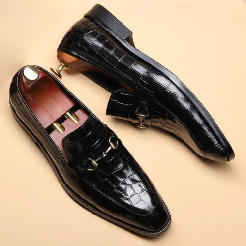 Stylish Business Men'S Pointed Leather Flat Shoes