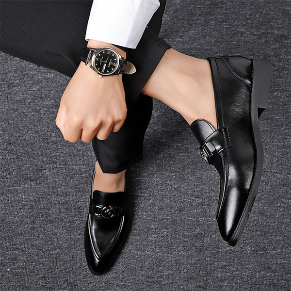 Men's Handmade Fashion Crocodile Pattern Leather Shoes