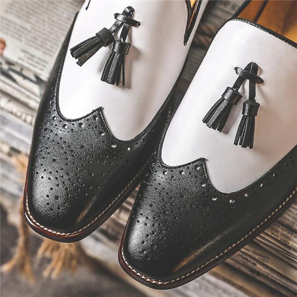 Fashion Men Leather Pointed Buckle Formal Shoes