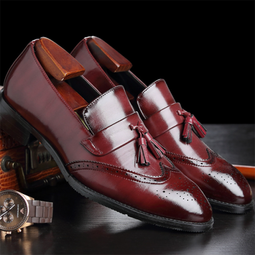New Men's Handmade Fashion Crocodile Pattern Leather Shoes