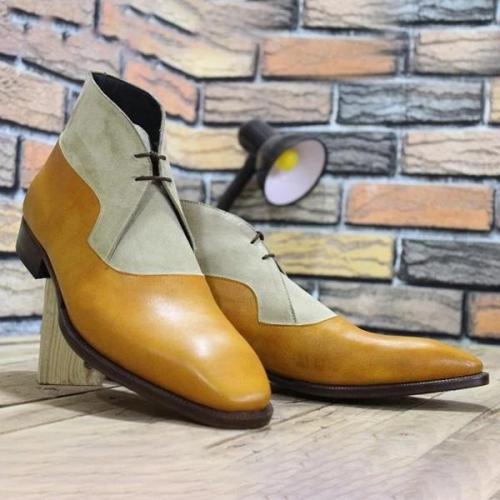 Flat PU Leather Men'S Boots