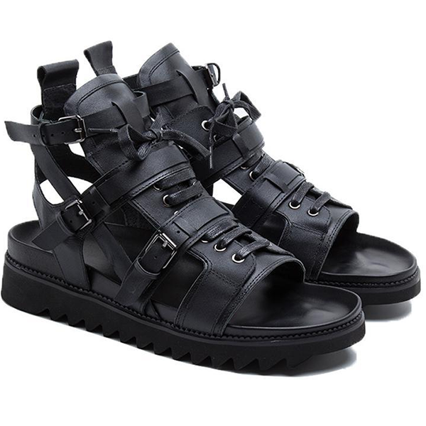 New Black Strappy Men's Sandals