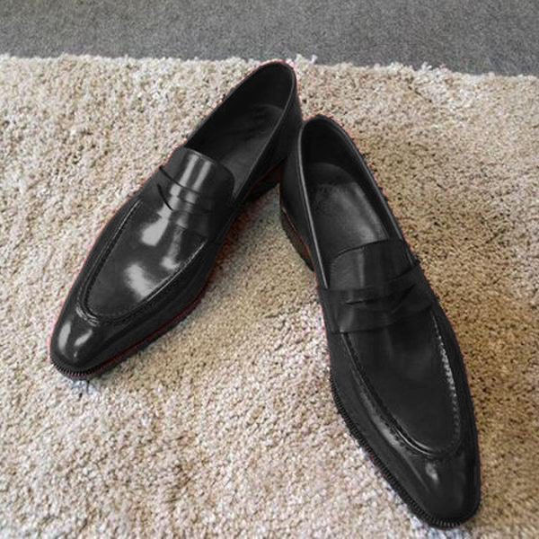 Glossy Red Men's Leather Shoes