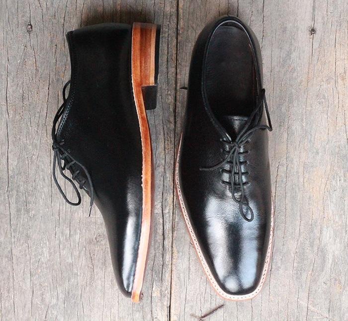 New Pure Handmade Men's Black Whole Cut Leather Shoes, Men Lace Up Dress Formal Shoes