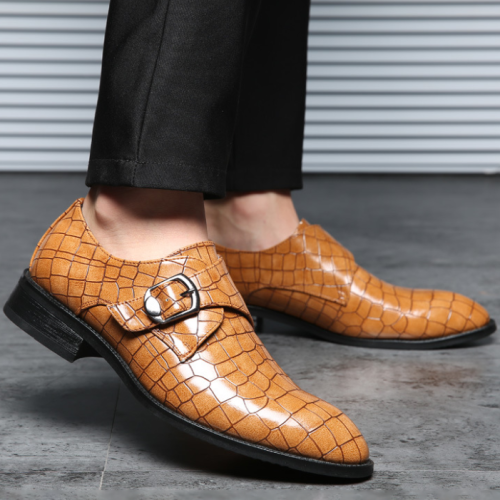 Men's Crocodile Print Business Leather Shoes