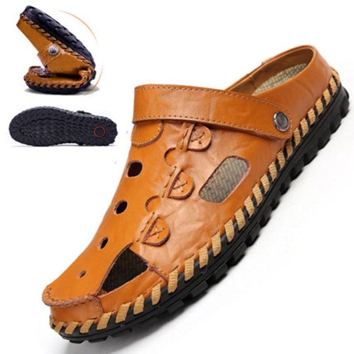 Men's Sewing Summer Sandals Slip On Beach Slipper Shoes