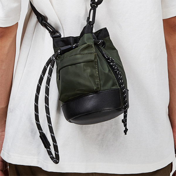 Men's New Drawstring Mini Bucket Bag