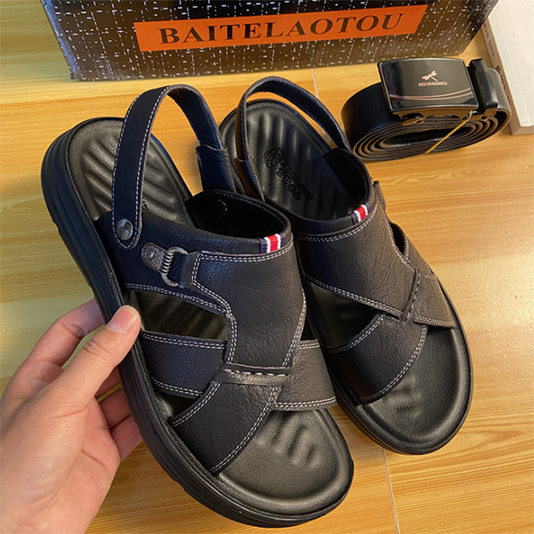 2021 Summer New Soft Bottom Breathable Leather Men's Sandals