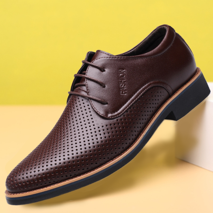 Men's Dress Shoes Breathable Lacing Pointed Toe Formal Shoes