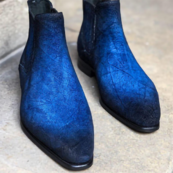 Men's Formal Square Toe One-Piece Gradient Retro Martin Boots