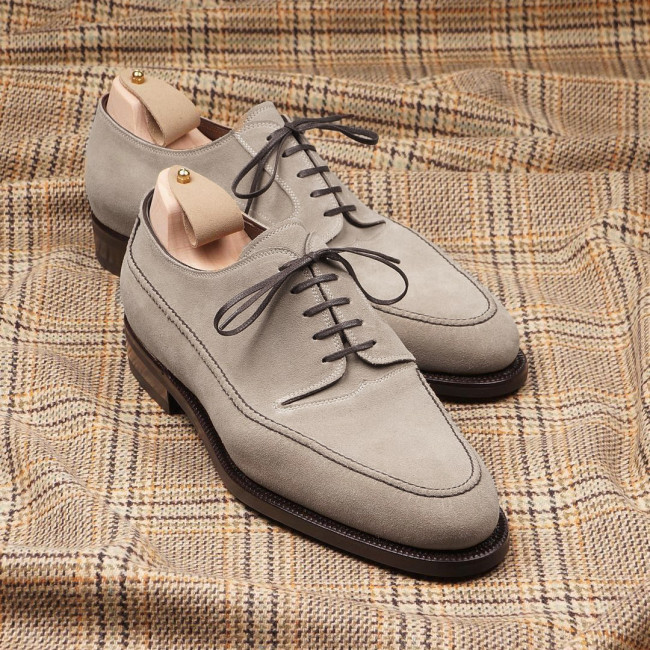 Men's Gray Suede Oxford Shoes