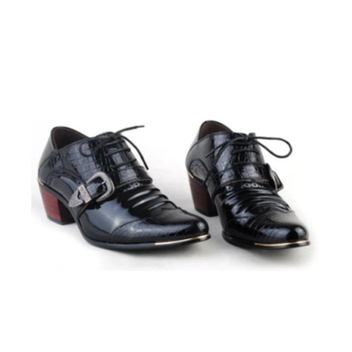 Belt Buckle Lace Up Fashion Men's Shoes