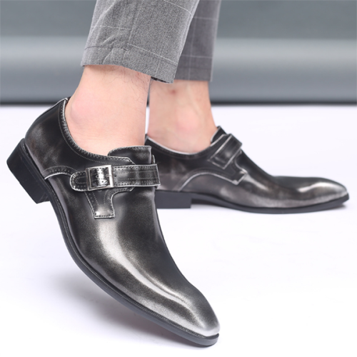 New Men's Business Suit Buckle Pointed Toe Shoes