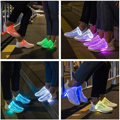 [Size for Men]Men's and women's sneakers USB charging fluorescent shoes