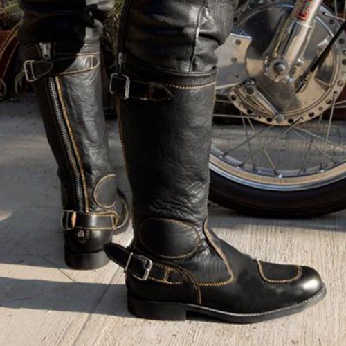 Men‘s High Buckle Motorcycle Boots