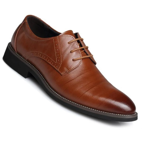 Men's Vintage Homemade Genuine PU Leather Brogue Business Flats Shoe
