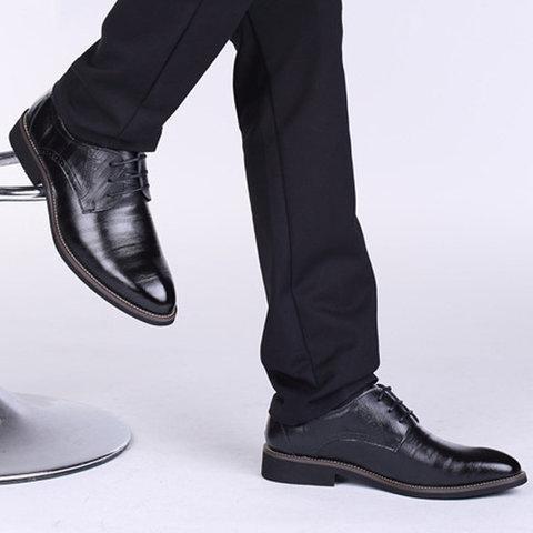 Men Color Match Formal Business Lace Up Shoes