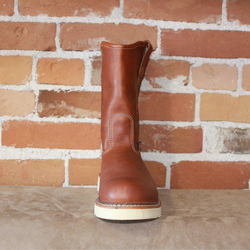 Men's 13  Leather Pull-On Boot in Oil Tanned Tobacco W/Steel Toe
