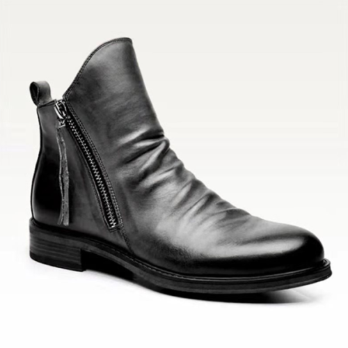 Fashion Trend Double Side Zipper Non-slip Sole Men's Boots